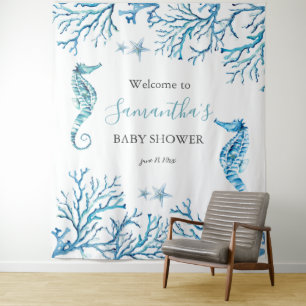 Tenture Fond de photographie pour Baby Shower thème mer