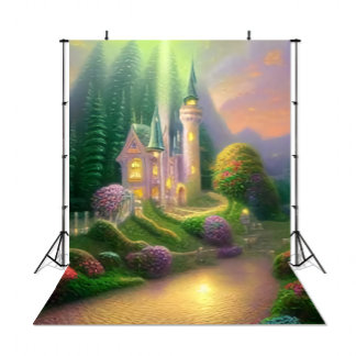 Tenture Fond de photographie pour bébé "Château de rêve" 1