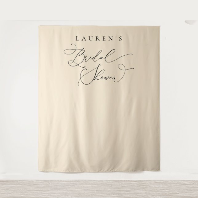 Tenture Fond de photographie pour douche de mariée beige C (Devant)