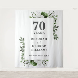 Tenture Fond de photomaton de 70e anniversaire floral