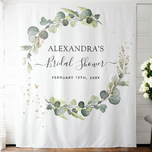 Tenture Fond de photomaton de Baby Shower au Eucalyptus