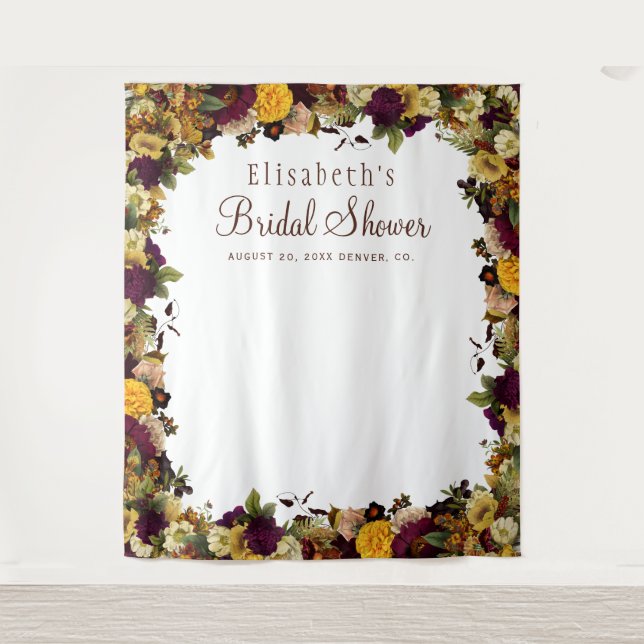 Tenture Fond de photomaton de douche de mariée florale d'a (Devant)