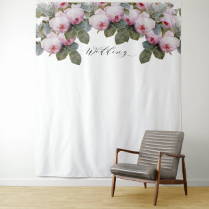 Tenture Fond de photomaton de mariage aux roses françaises