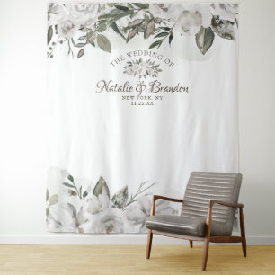 Tenture Fond de photomaton de mariage aux roses vintage Ch