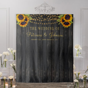 Tenture Fond de photomaton de mariage avec des tournesols