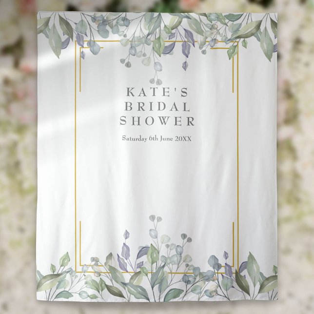 Tenture Fond de photomaton de mariage avec lilas verdure (Greenery Lilac Bridal Shower Photo Booth Backdrop)