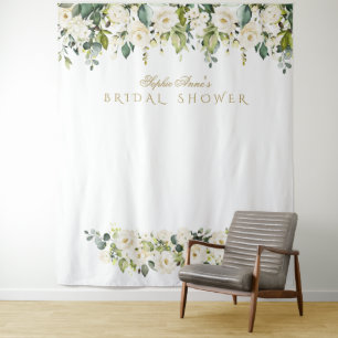 Tenture Fond de photomaton de mariage Fleurs Blanches
