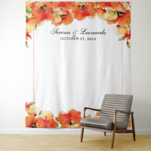 Tenture Fond de photomaton de mariage floral élégant à bas