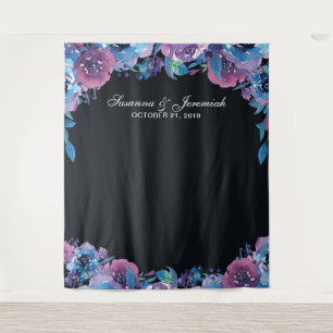 Tenture Fond de photomaton de mariage floral violet