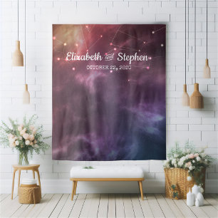 Tenture Fond de photomaton de mariage Galaxie Constellatio