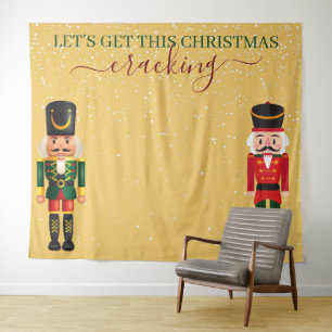 Tenture Fond de photomaton de Noël jaune Casse-Noisette