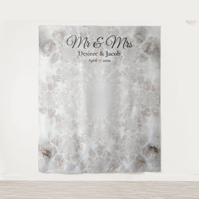 Tenture Fond de photomaton élégant argent blanc pour maria (Devant)