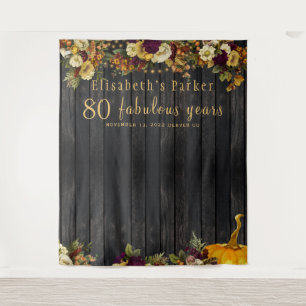 Tenture Fond de photomaton floral d'anniversaire d'automne