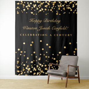 Tenture Fond de photomaton pour 100e anniversaire noir et 