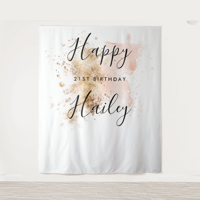 Tenture Fond de Photomaton pour 21e Anniversaire Rose et O (Devant)