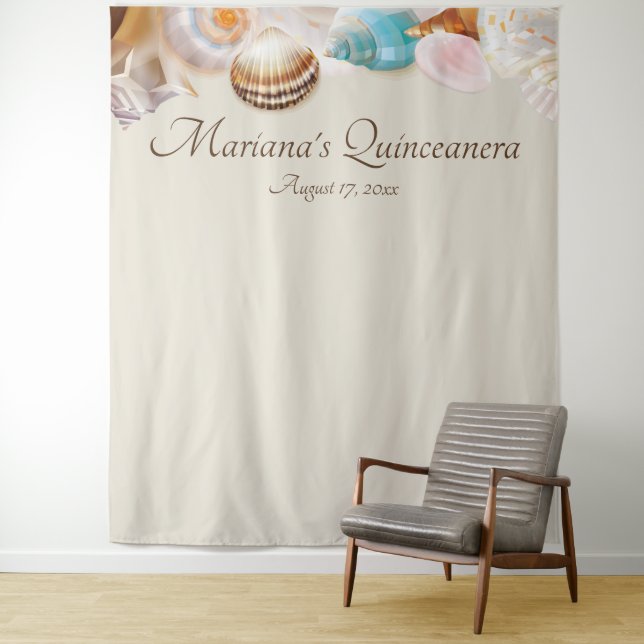 Tenture Fond de photomaton pour Quinceanera sous l'océan (En situation)