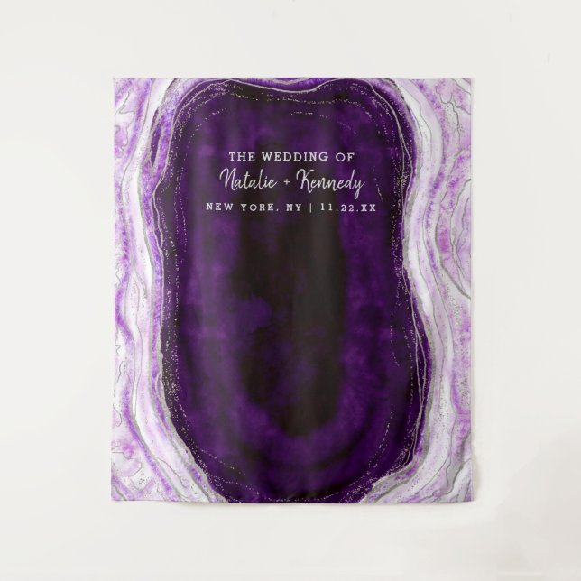 Tenture Fond de photomaton violet améthyste et argent (Devant)