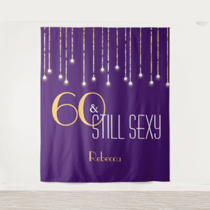 Tenture Fond de photomaton violet or pour 60e anniversaire