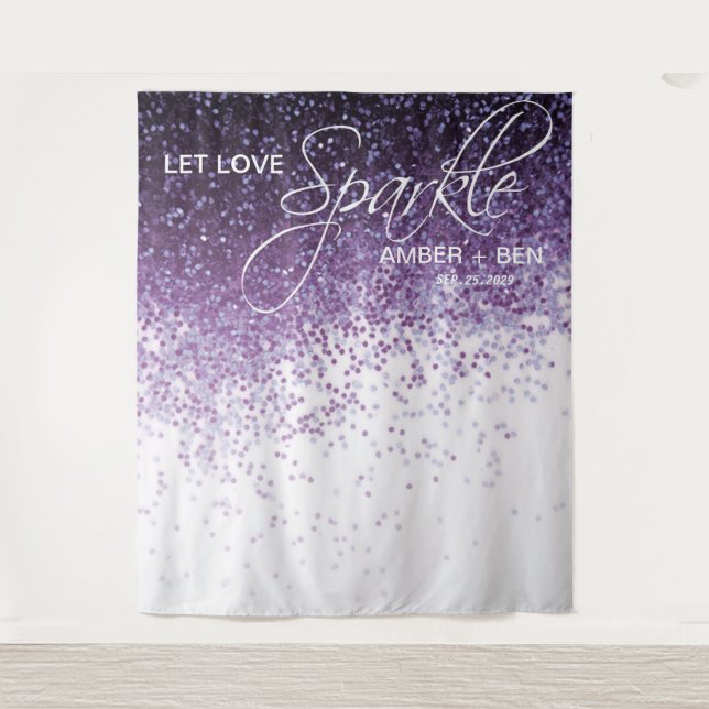 Tenture Fond de Réception de Mariage Confettis Violet Pail (Devant)
