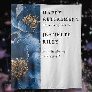 Tenture Fond de retraite floral élégant bleu marine