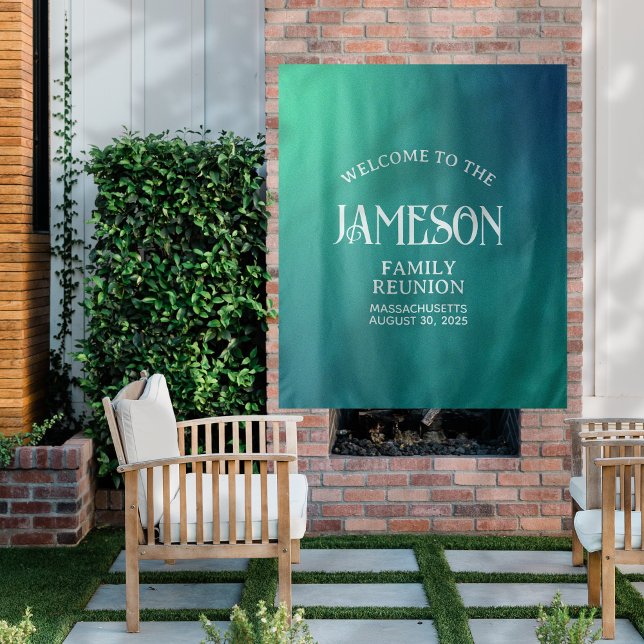 Tenture Fond de réunion de famille Gradient moderne person (Planning a family reunion? Welcome guests with this custom backdrop! )