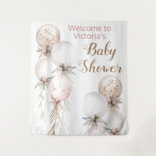 Tenture Fond de salle pour Baby Shower Fille Ballon