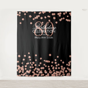 Tenture Fond de scène 80e anniversaire rose gold noir conf
