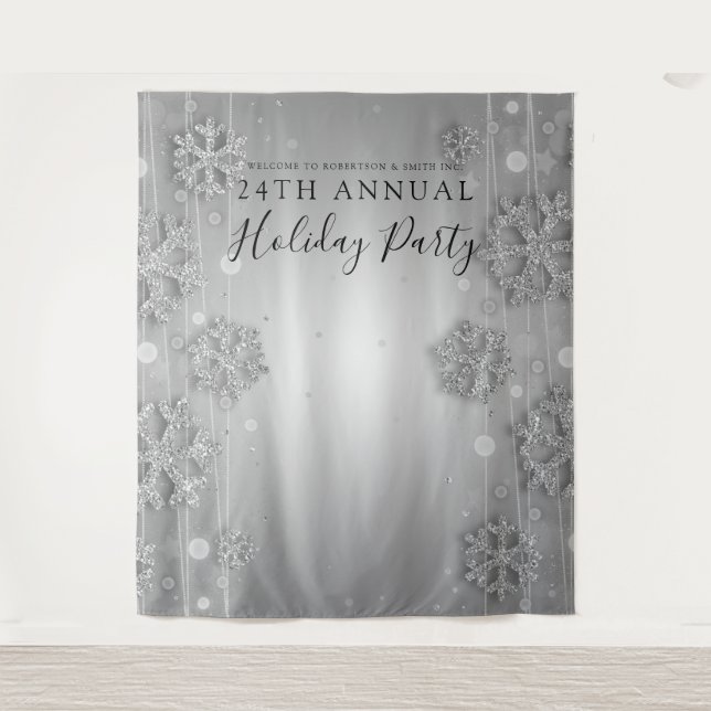 Tenture Fond de scène argenté pour soirée d'entreprise d'h (Devant)