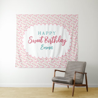 Tenture Fond de scène d'anniversaire avec cookie animal gi