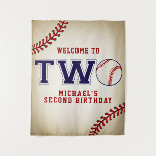 Tenture Fond de scène de deuxième anniversaire de baseball