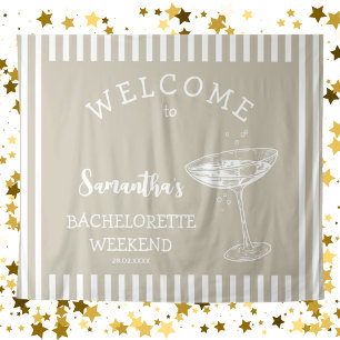 Tenture Fond de scène de fête de bachelorette beige rétro 