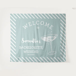 Tenture Fond de scène de fête de bachelorette bleu rétro m