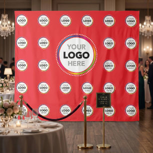 Tenture Fond de scène de logo d'entreprise rouge   Mur de 