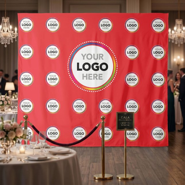 Tenture Fond de scène de logo d'entreprise rouge | Mur de  (Créateur téléchargé)