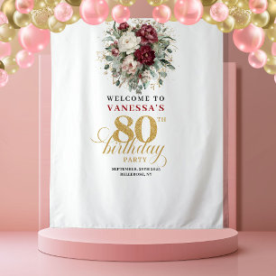 Tenture Fond de scène floral "Bohemian Blush" pour 80e ann