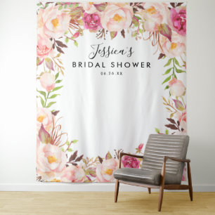 Tenture Fond de scène floral rustique pour la douche de la
