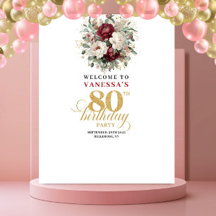 Tenture Fond de scène floral sophistiqué pour 80e annivers