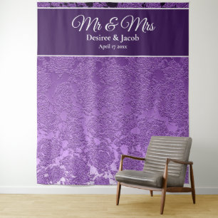 Tenture Fond de scène M. et Mme Lavande Violet Blanc