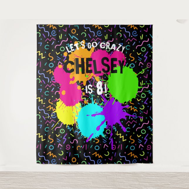 Tenture Fond de scène photo à néon, arrière-plan de soirée (Devant)