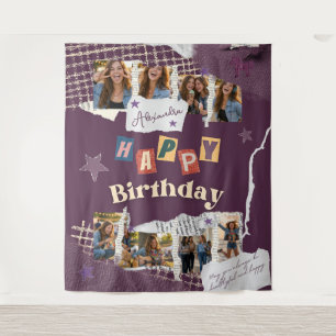 Tenture Fond de scène photo de fête de style scrapbook pou