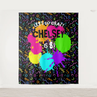 Tenture Fond de scène photo néon, arrière-plan de fête Glo