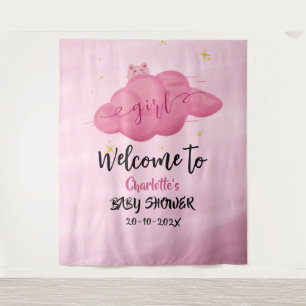 Tenture Fond de scène pour baby shower avec nuage aquarell