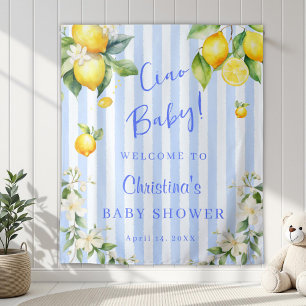 Tenture Fond de scène pour Baby Shower Ciao Baby Citron Bl
