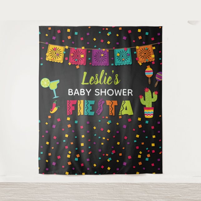 Tenture Fond de scène pour Baby Shower Fiesta (Devant)