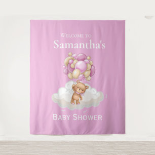 Tenture Fond de scène pour Baby Shower Ourson en peluche B