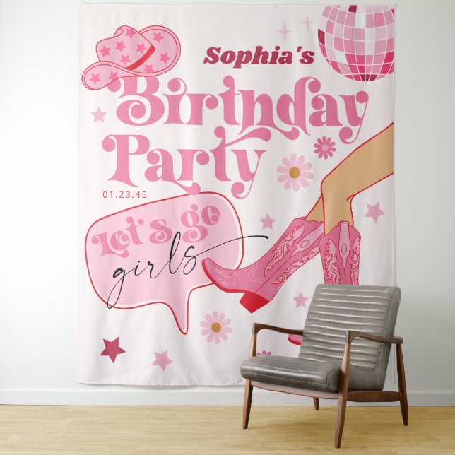 Tenture Fond de scène pour enterrement de vie de jeune fil (En situation)