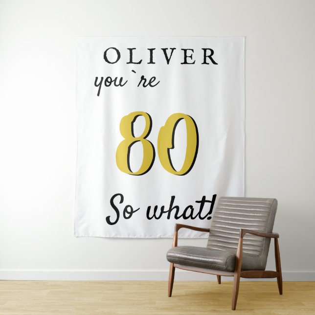 Tenture Fond de scène pour fête d'anniversaire des 80 ans  (En situation)