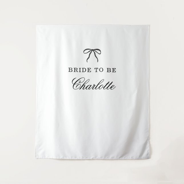 Tenture Fond de scène pour future mariée avec écriture cur (Devant)