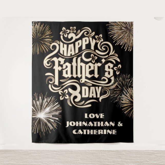 Tenture Fond de scène pour la fête des pères par la famill (Devant)