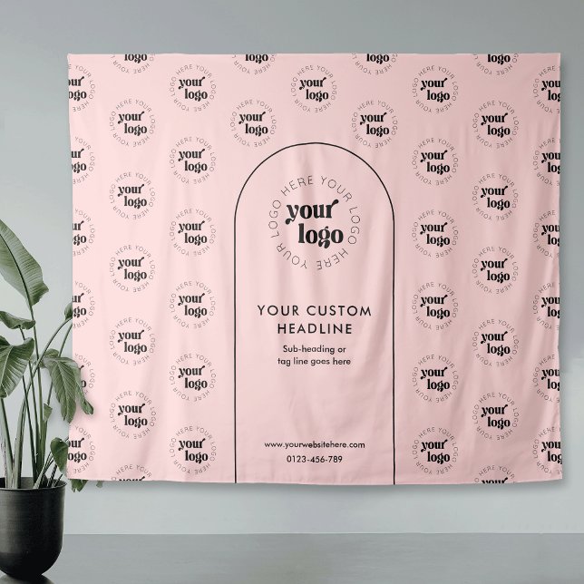 Tenture Fond de scène répétitif rose et noir pour logo d'e (Créateur téléchargé)